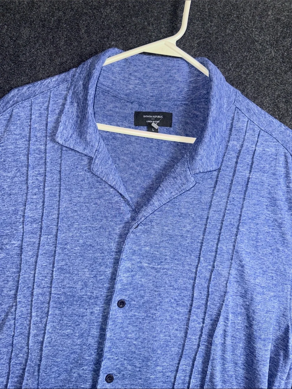 Banana Republic Men's Heathered Periwinkle Knit Shirt Jacket